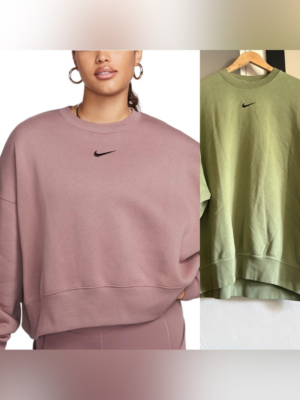 Nike Oversized sage green Women's Crewneck Sweatshirt